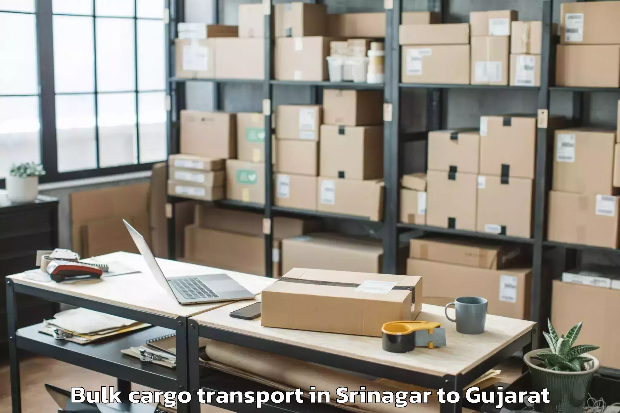 Hassle-Free Srinagar to Delvada Bulk Cargo Transport